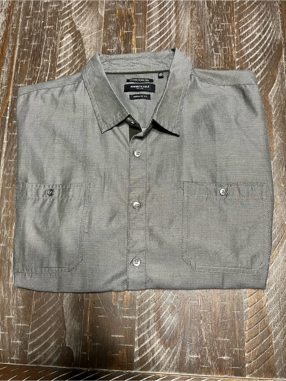 Kenneth Cole Men’s Olive Green Casual Button-Down Shirt Size 4X